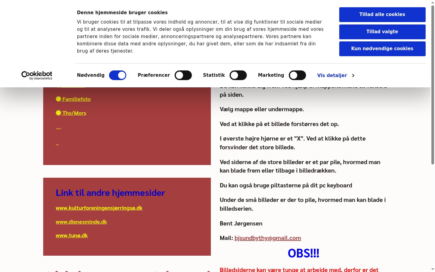 Skærmbillede af samtykkebanneret, som det blev vist før nogen interaktion