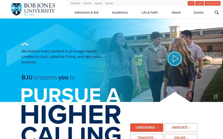 Screenshot of bju.edu