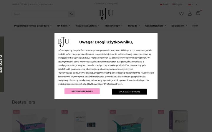Екранна снимка на bjushop.com