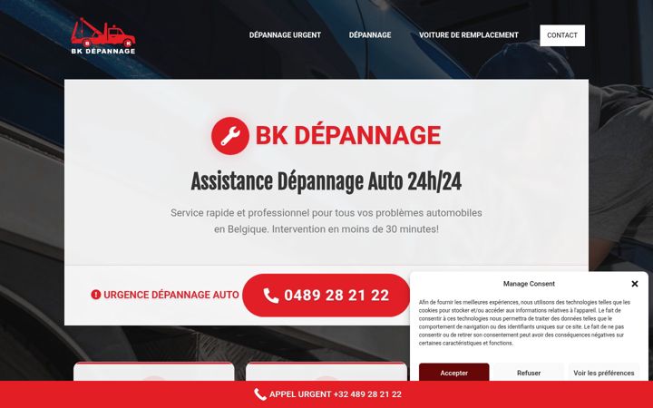 Screenshot of bk-depannage.be
