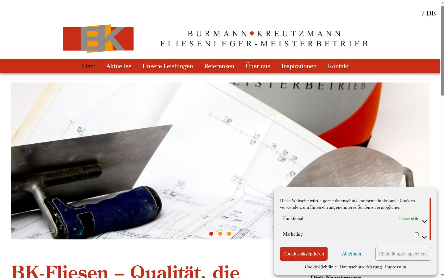 Screenshot van de toestemmingsbanner zoals getoond vóór enige interactie
