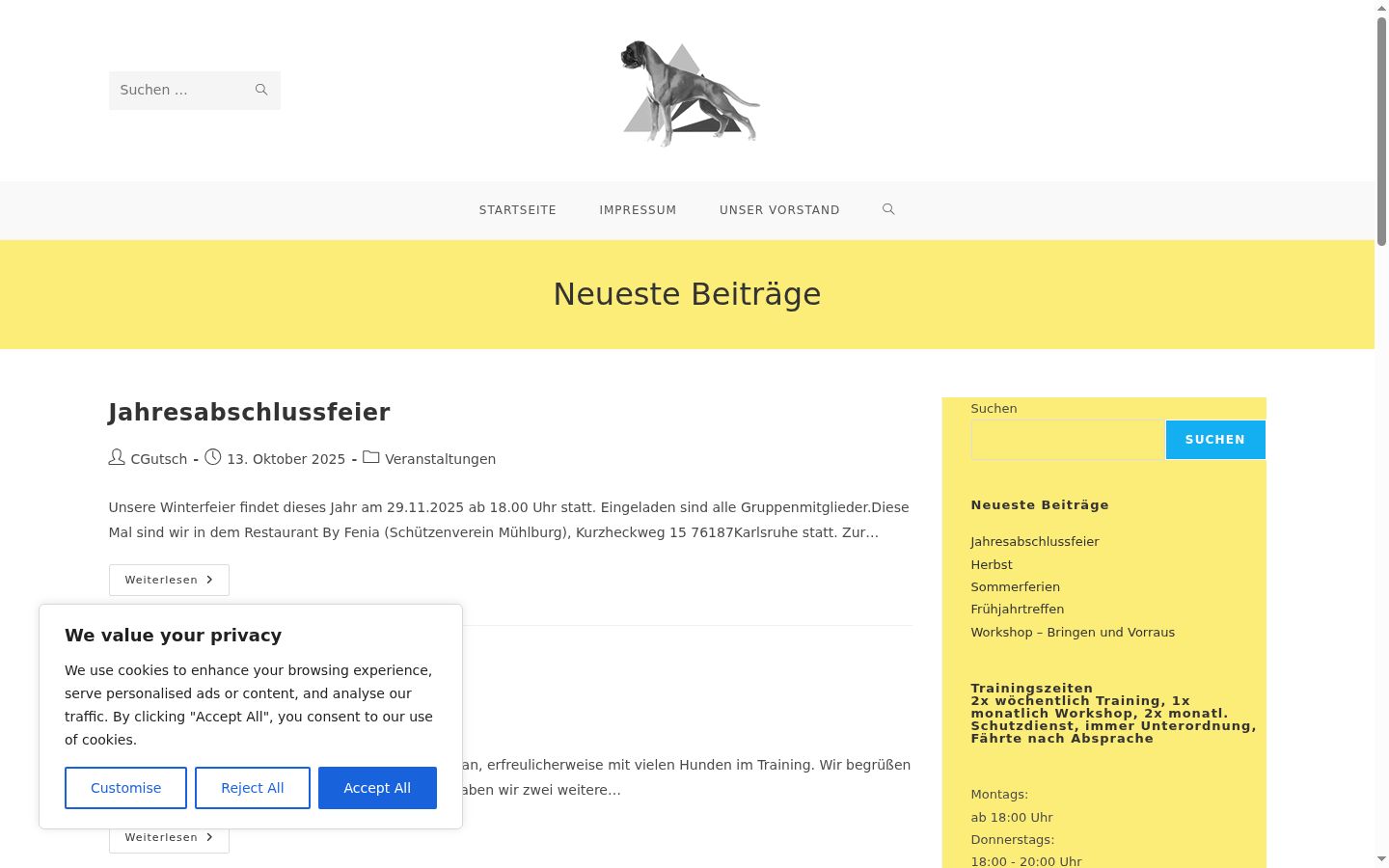 Screenshot van de toestemmingsbanner zoals getoond vóór enige interactie