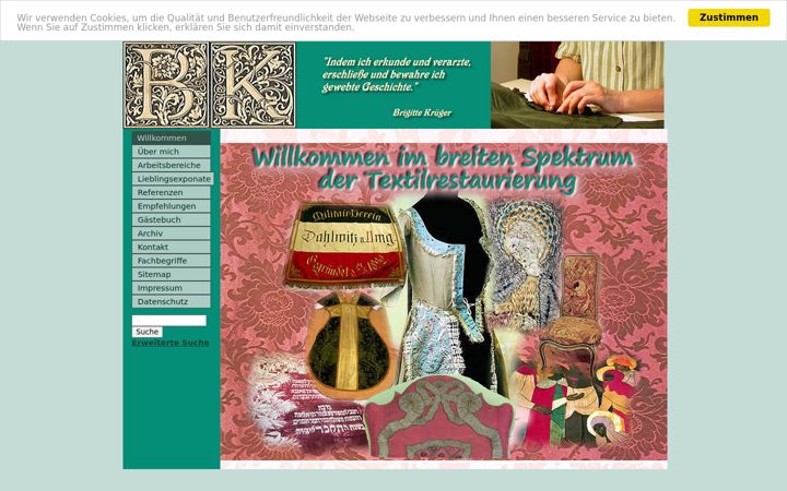 Screenshot of bk-textilrestaurierung.de