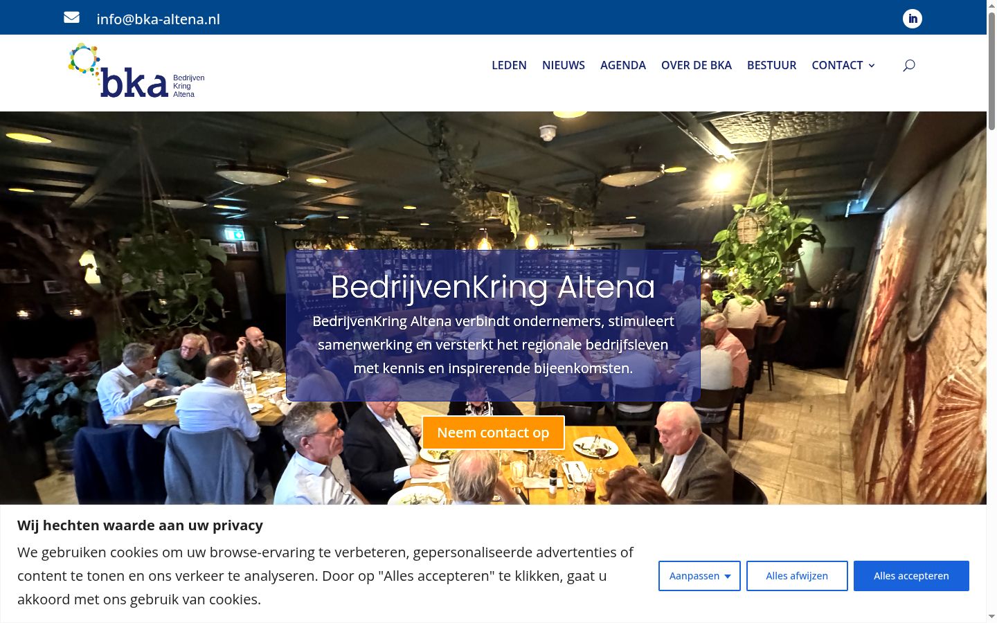 Screenshot des Einwilligungsbanners vor jeglicher Interaktion