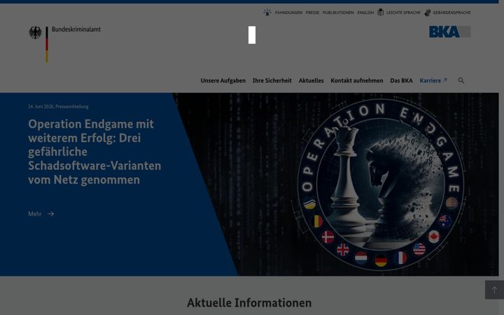 Posnetek zaslona bka.de