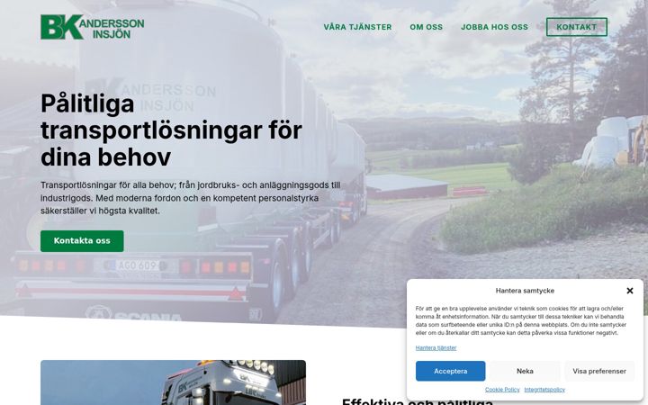 Screenshot of bkandersson.se