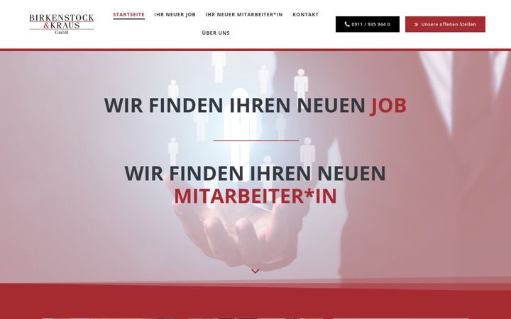 Kuvakaappaus sivustosta bkarbeit.de