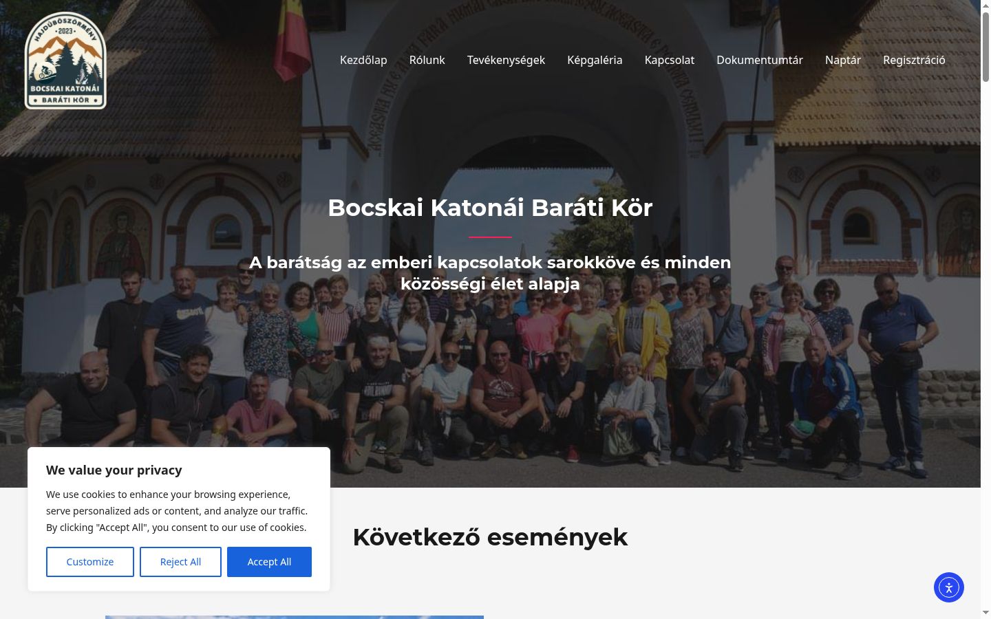 Screenshot del banner di consenso mostrato prima di qualsiasi interazione