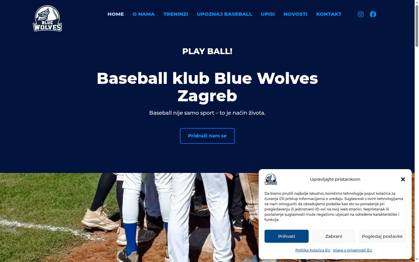 Screenshot of the consent banner shown before any interaction
