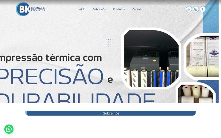 Screenshot of bkbobinas.com.br