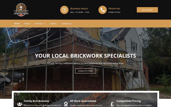 Screenshot of bkbrickwork.co.uk