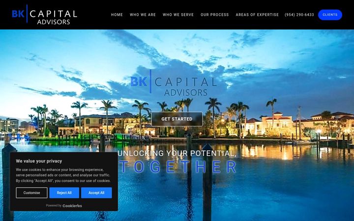 Screenshot von bkcapitaladvisors.com