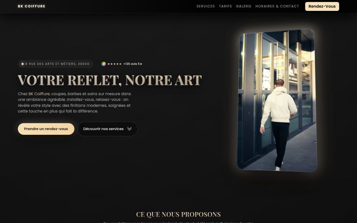 Screenshot of bkcoiffure.com