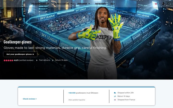 Екранна снимка на bkeeper-gloves.com