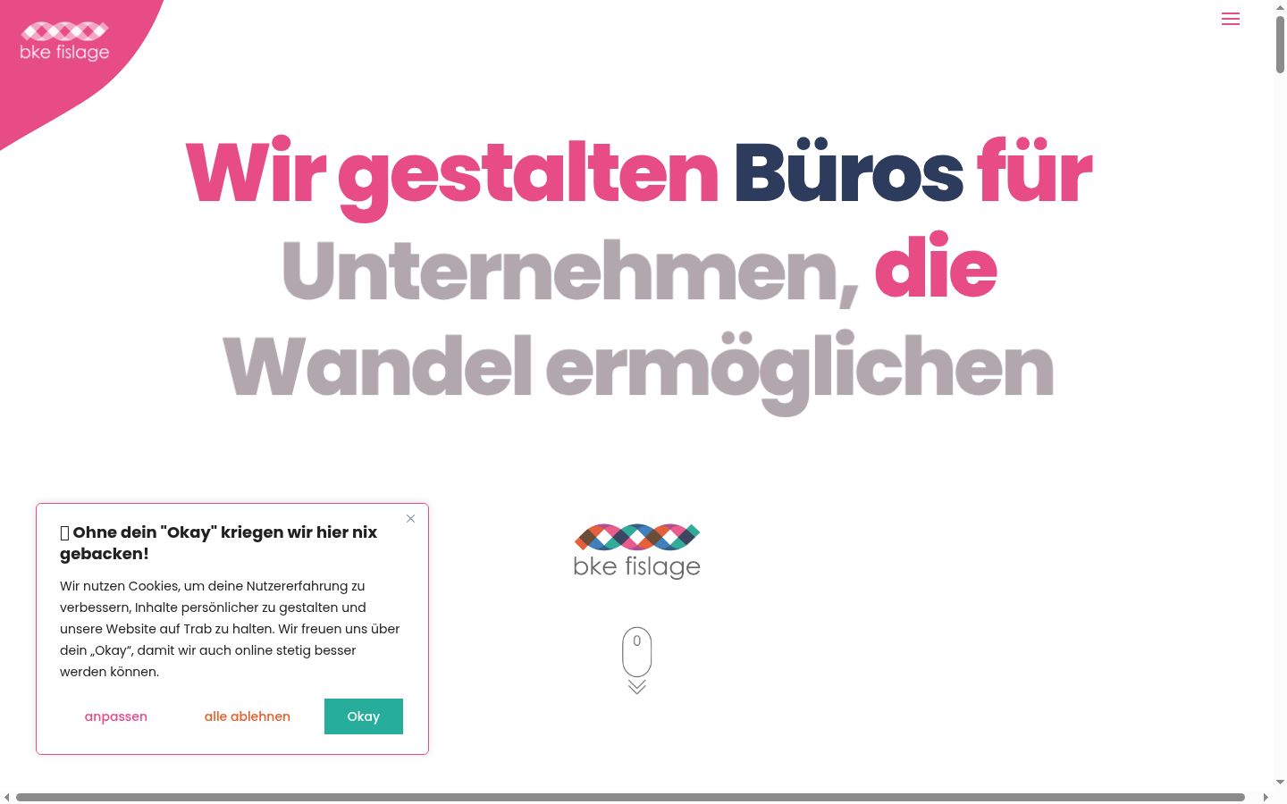 Screenshot of the consent banner shown before any interaction