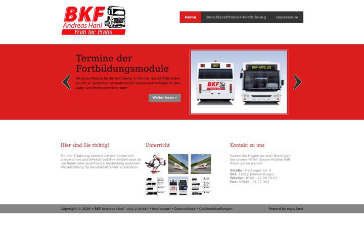 Capture d'écran de bkf-hanl.de
