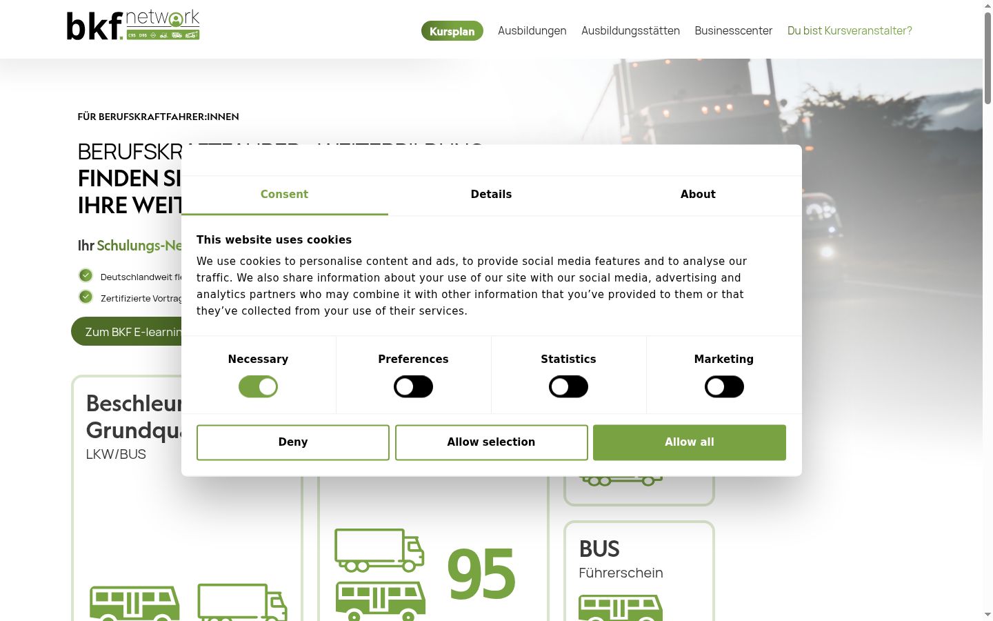 Screenshot tal-banner tal-kunsens muri qabel kwalunkwe interazzjoni