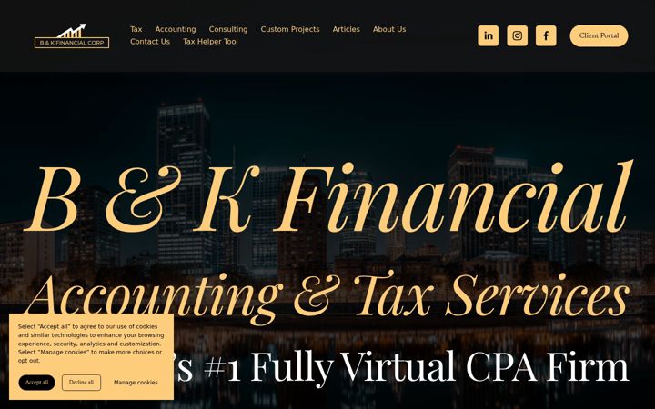 Screenshot of bkfinancial.org