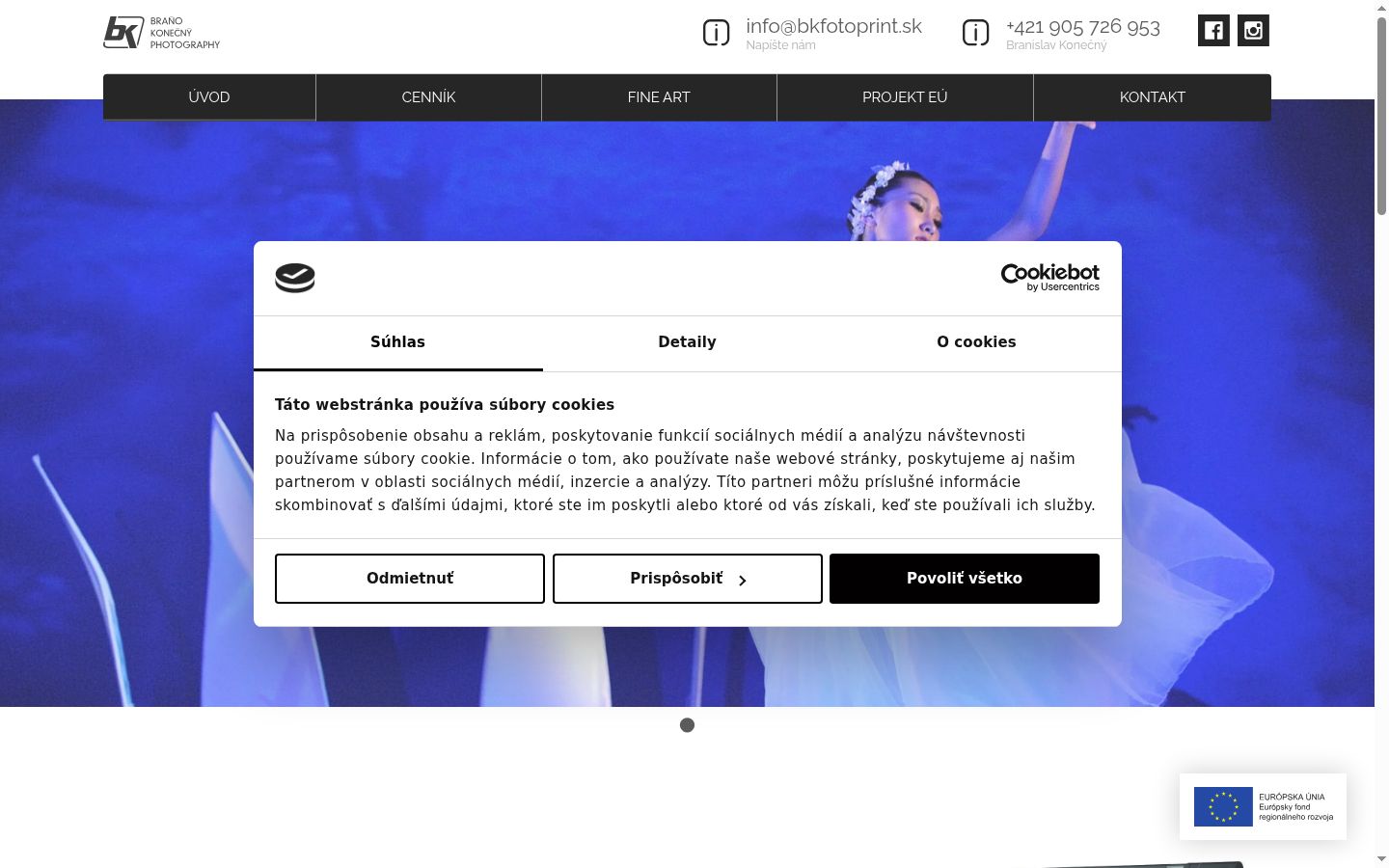 Snímka obrazovky banera súhlasu zobrazeného pred akoukoľvek interakciou