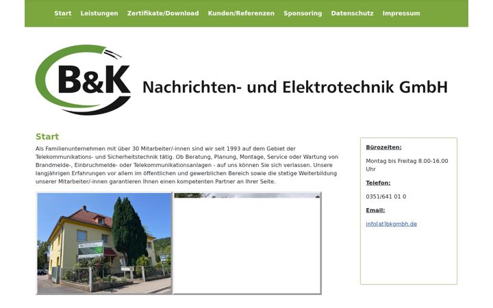 Screenshot stránky bkgmbh.com
