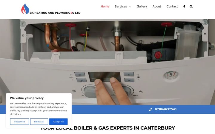 Screenshot of bkheatingandplumbing4u.co.uk