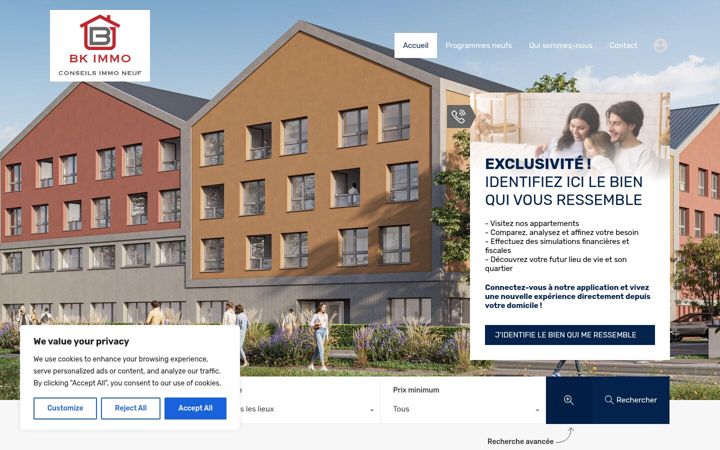Screenshot of bkimmoneuf.com