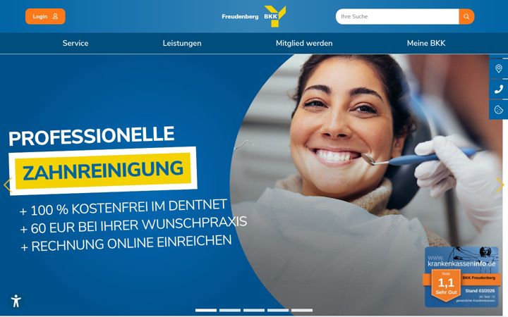 Screenshot of bkk-freudenberg.de
