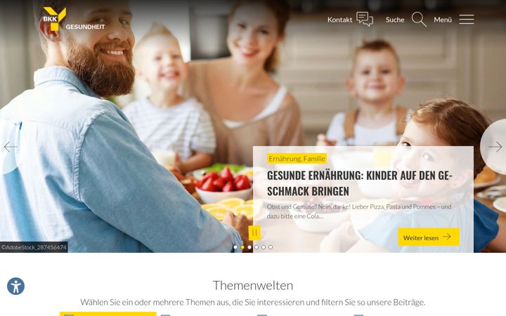 Screenshot of bkk-gesundheit.de