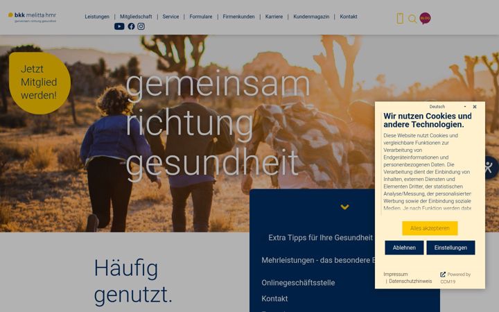 Screenshot of bkk-melitta-hmr.de