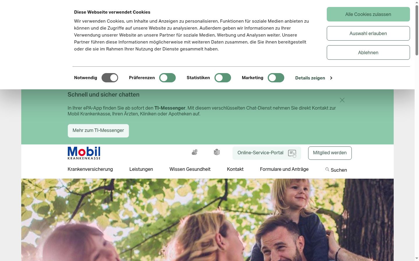 Screenshot tal-banner tal-kunsens muri qabel kwalunkwe interazzjoni