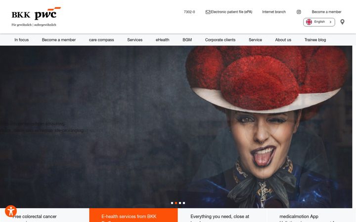 Screenshot of bkk-pwc.de