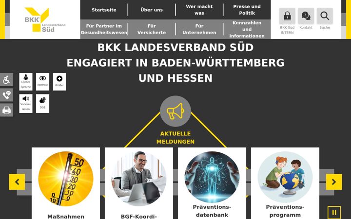 Screenshot of bkk-sued.de