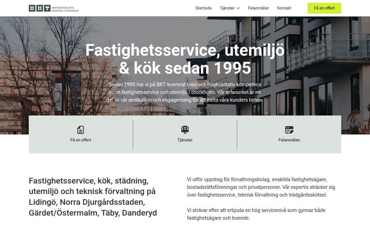 Screenshot of bkkraft.se