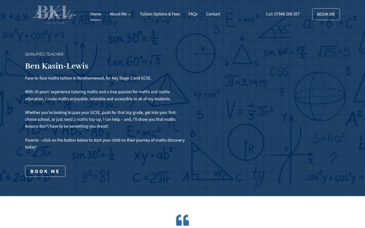Captură de ecran a bkl-tutoring.co.uk