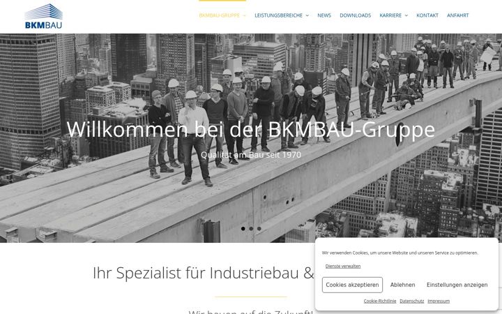 Snimka zaslona za bkm-bau.de