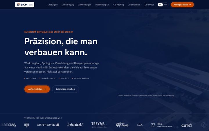 Screenshot of bkm-kunststoffe.de