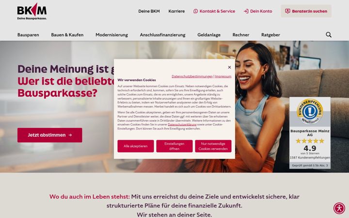 Screenshot of bkm.de