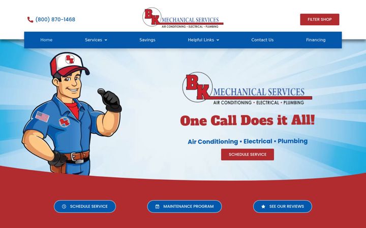 Screenshot of bkmechanical.com
