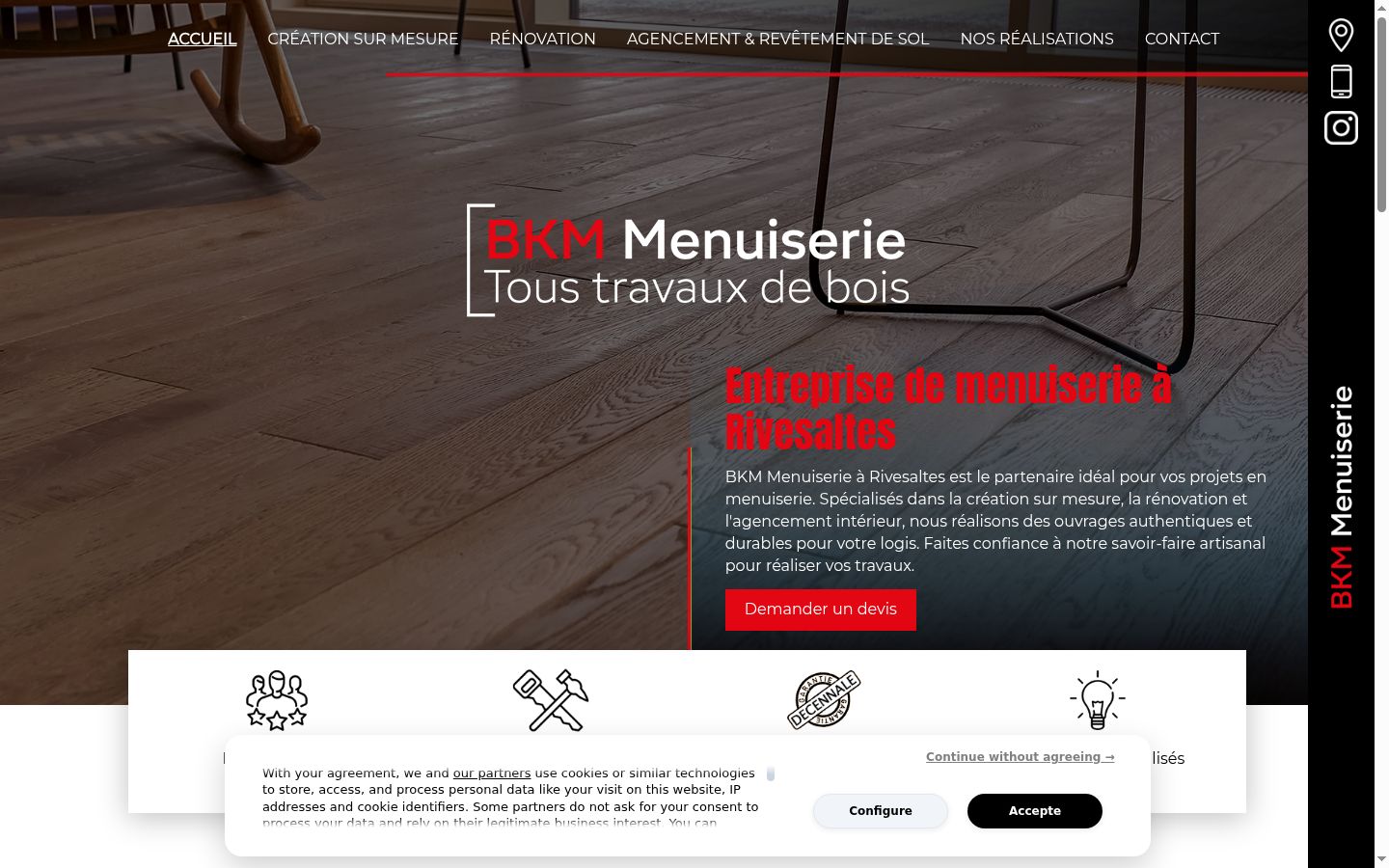 Screenshot of the consent banner shown before any interaction