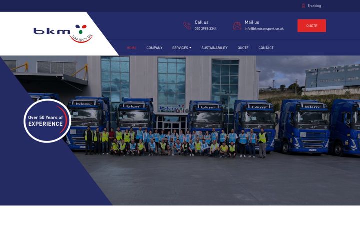 Captura de pantalla de bkmtransport.co.uk
