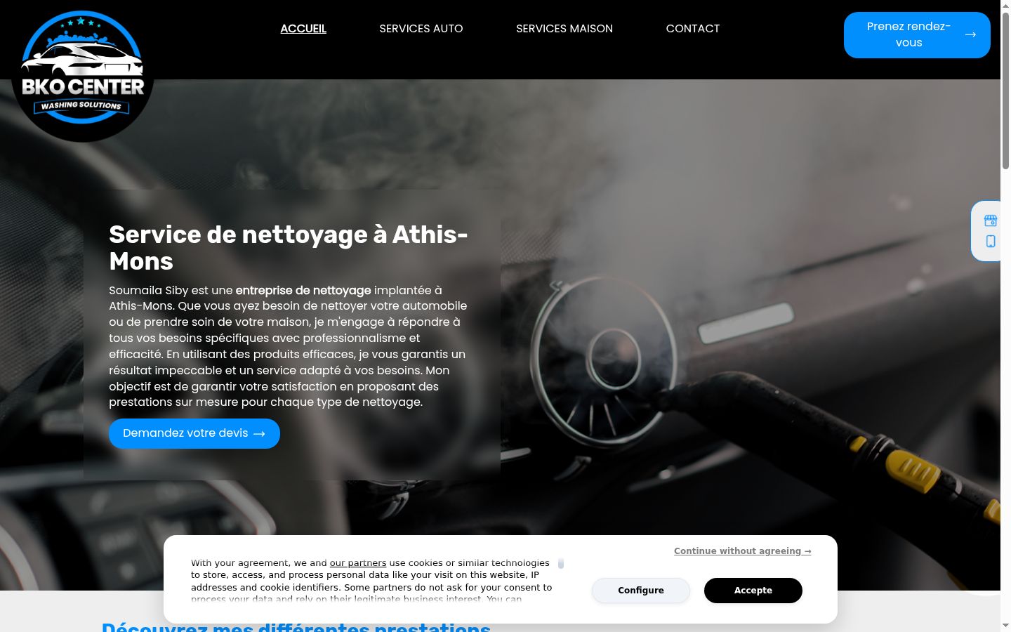 Screenshot del banner di consenso mostrato prima di qualsiasi interazione
