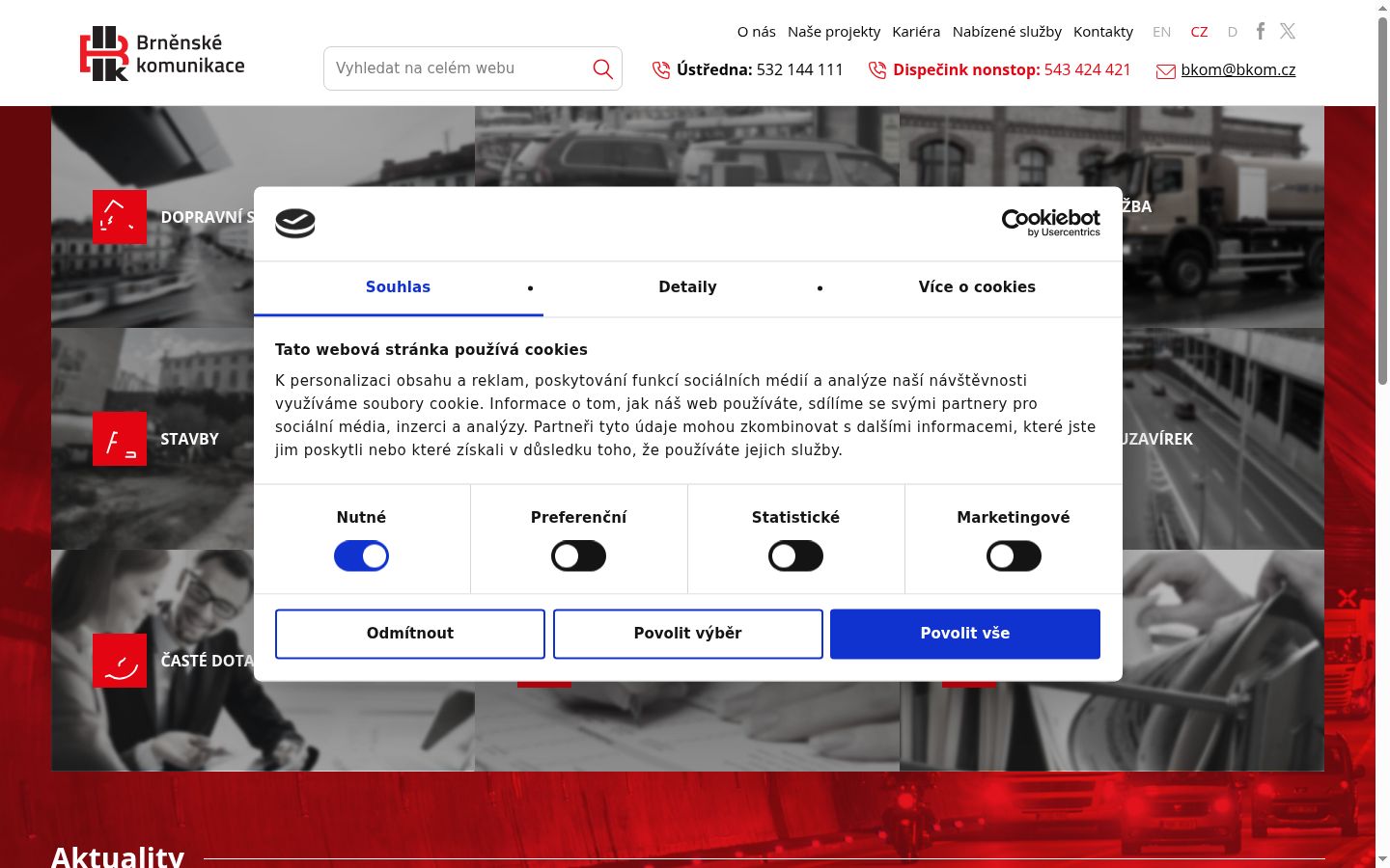 Snímek obrazovky baneru souhlasu zobrazeného před jakoukoli interakcí