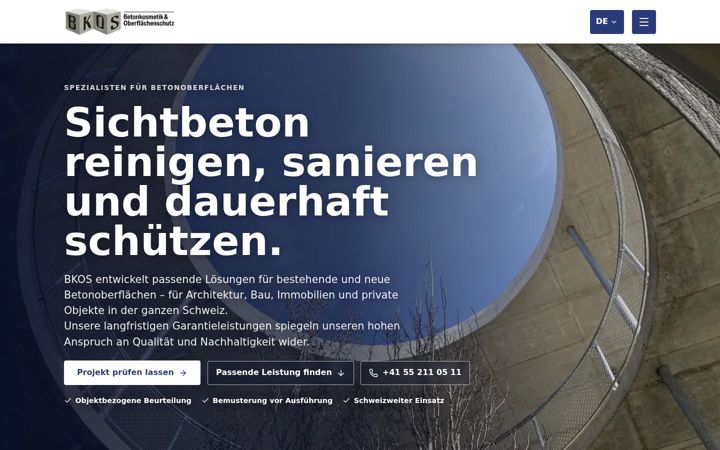 Screenshot of bkos.ch