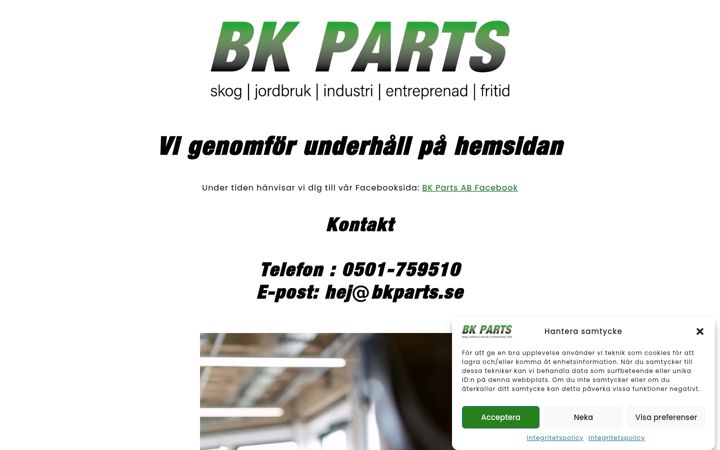 Screenshot of bkparts.se