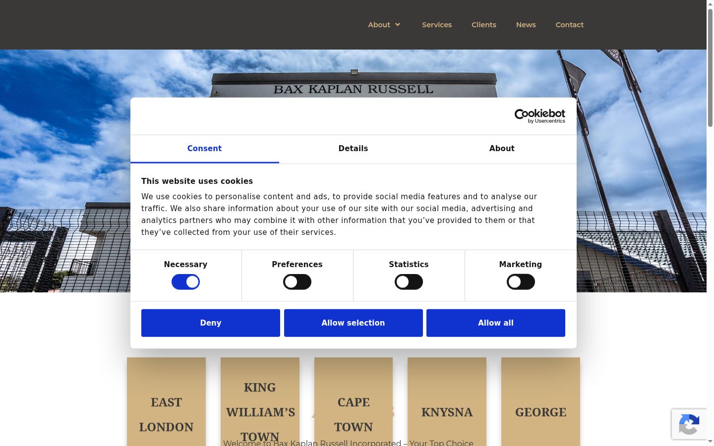 Screenshot of the consent banner shown before any interaction