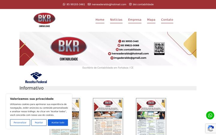 Screenshot of bkrcontabilidade.com.br