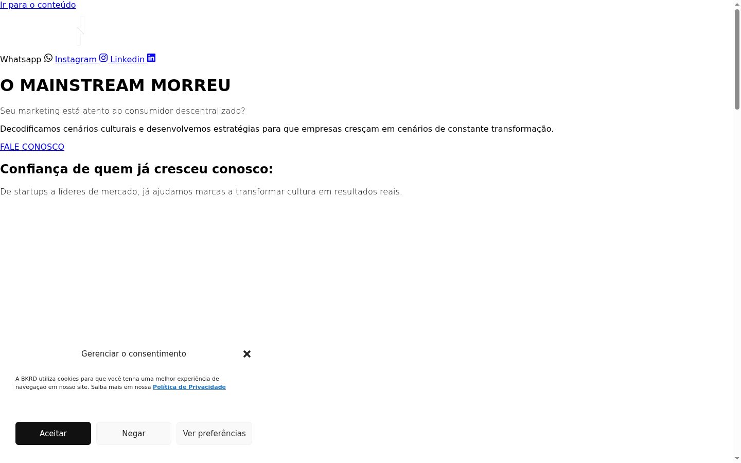 Capture d'écran de la bannière de consentement affichée avant toute interaction