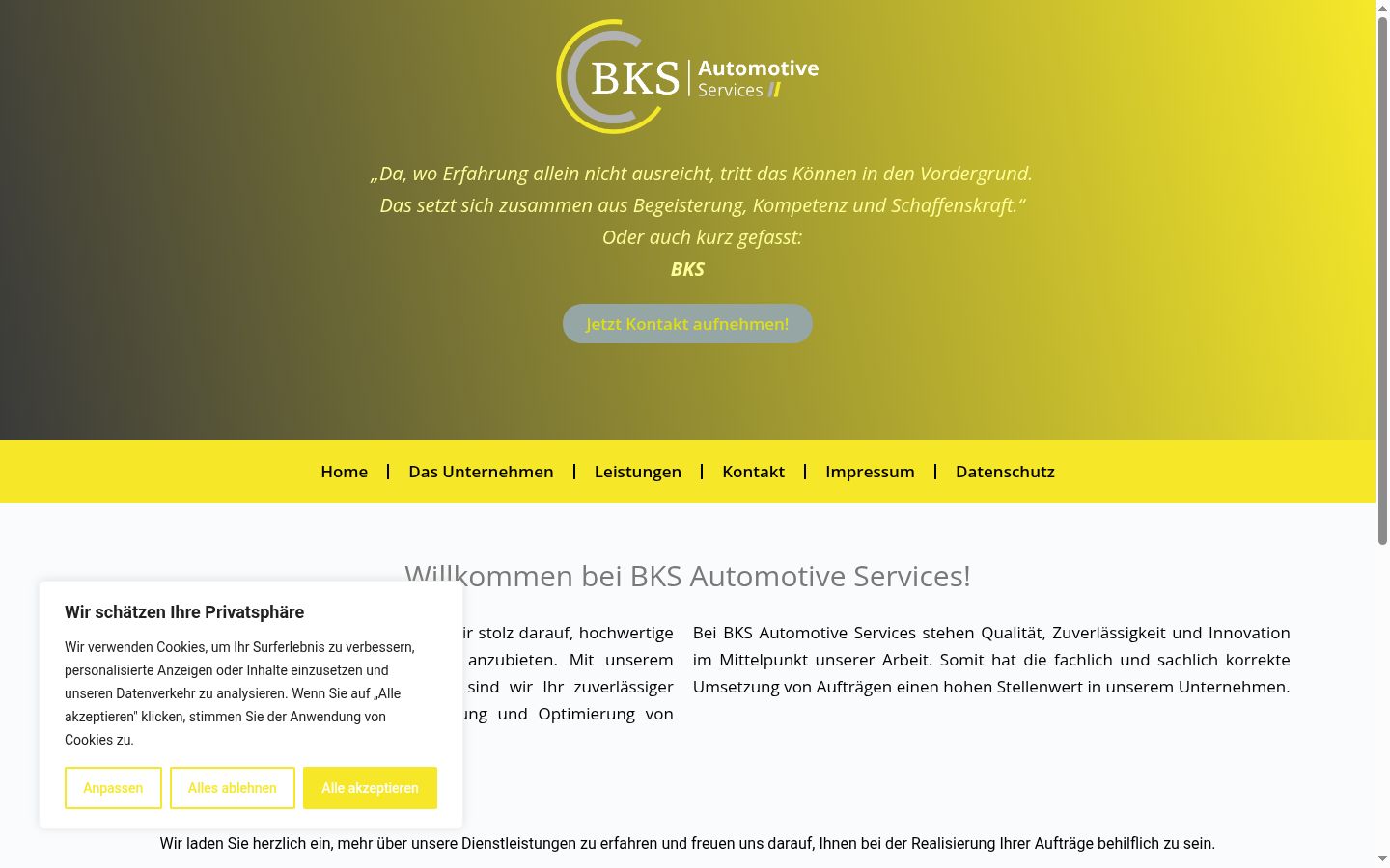 Screenshot of the consent banner shown before any interaction