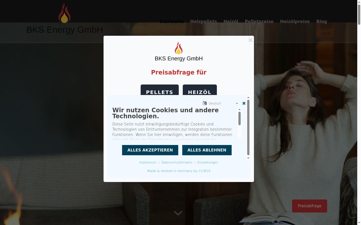 Capture d'écran de la bannière de consentement affichée avant toute interaction