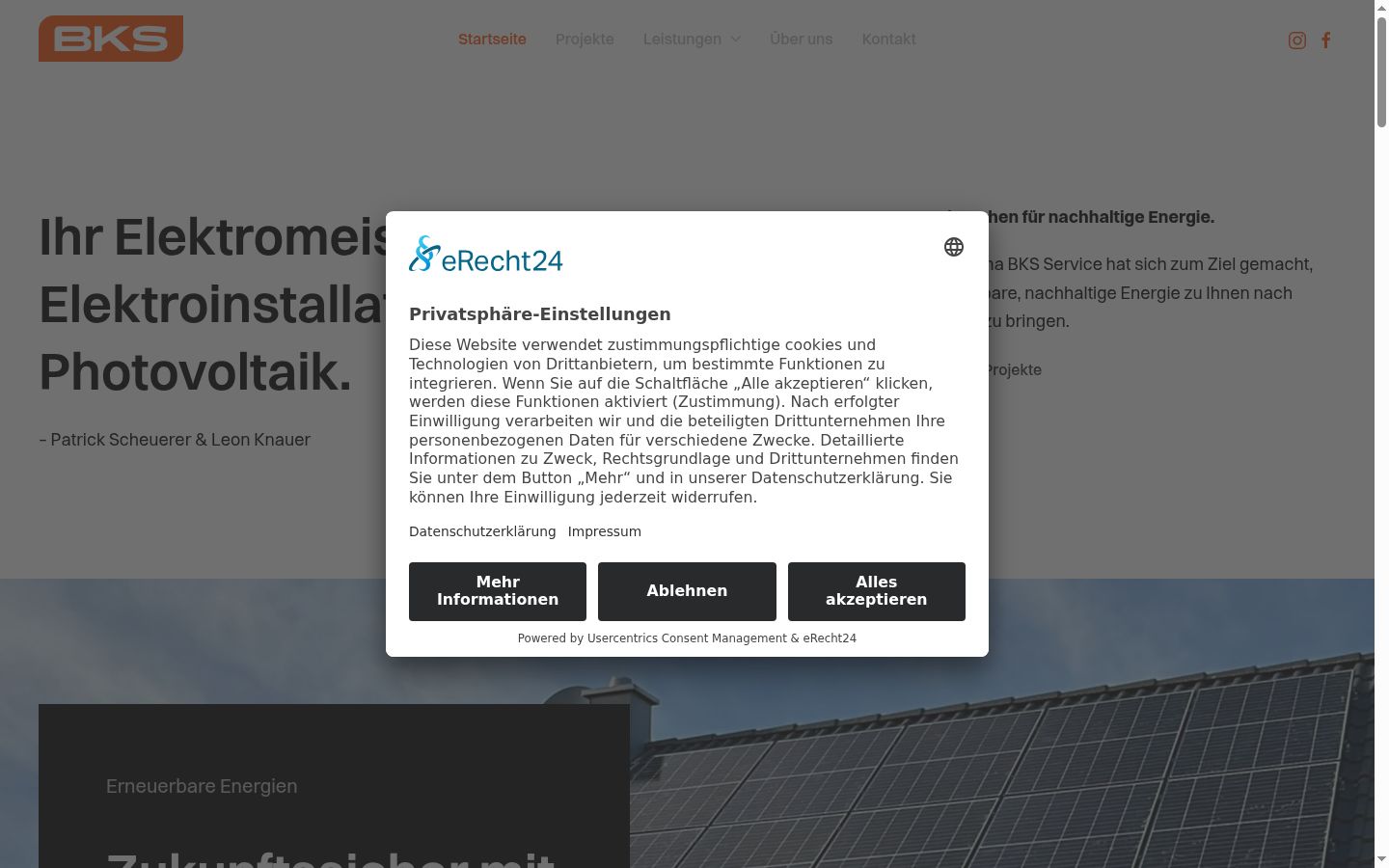 Képernyőkép a bármilyen interakció előtt megjelenő hozzájárulási bannerről